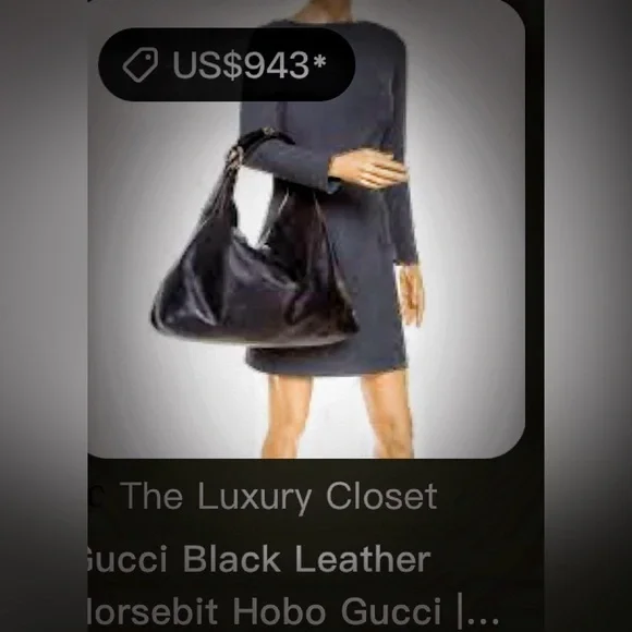 Authentic Vintage Gucci Black soft Leather hobo shoulder bag ❌90% OFF SALE❌ - Picture 9 of 17